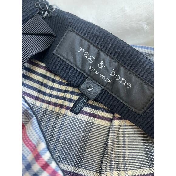 RAG & BONE black blue red white plaid Monet slim skinny trouser career work pant - Picture 6 of 9